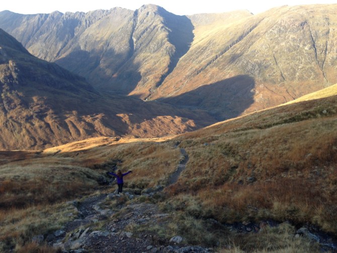 "What a view!" Revelling in the satisfaction of a successful hill walk.